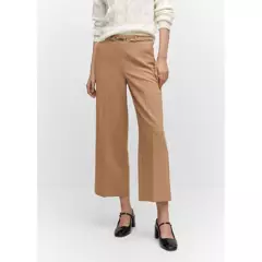 MANGO - Pantalón Culotte Cinturón Mujer Mango