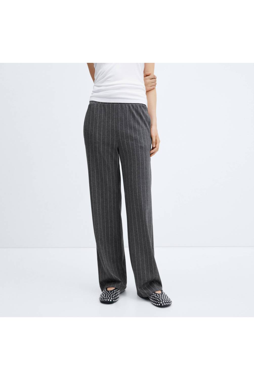 MANGO Pantalón Punto Raya Diplomática Mujer Mango