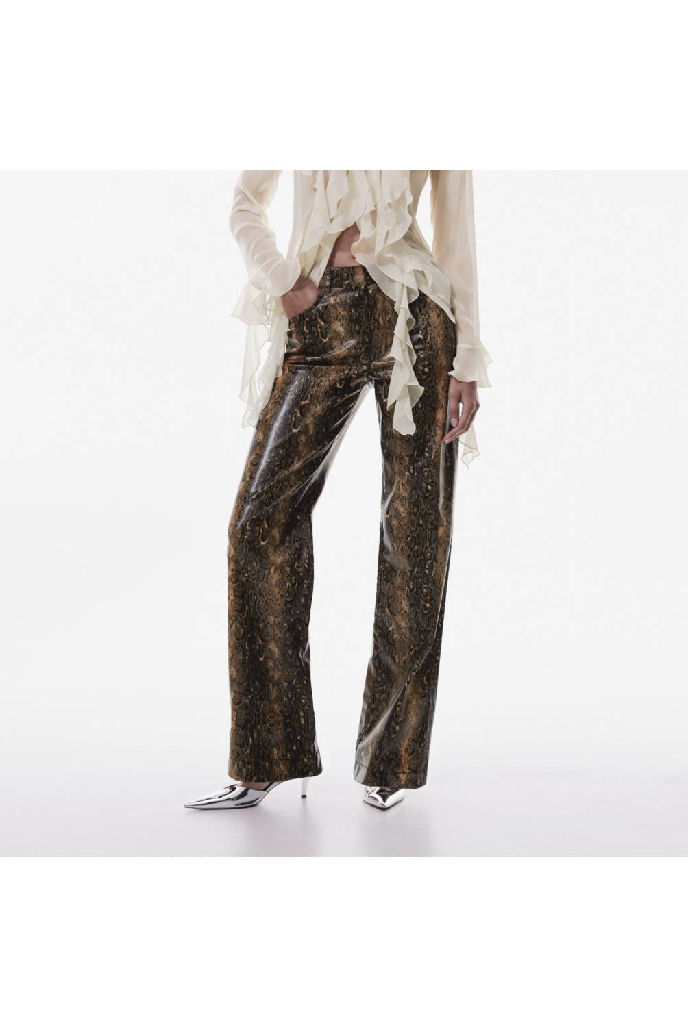 MANGO Pantalón Estampado Serpiente Mujer Mango