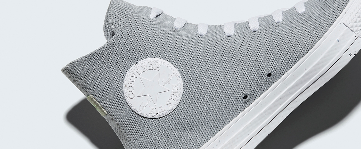 Zapatilla Converse Renew Chuck Taylor All Star Knit caña alta gris reciclada sustentable 