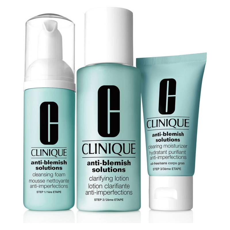 CLINIQUE - Set Limpiador Facial Sistema De 3 Pasos Anti Blemish Solutions Clinique
