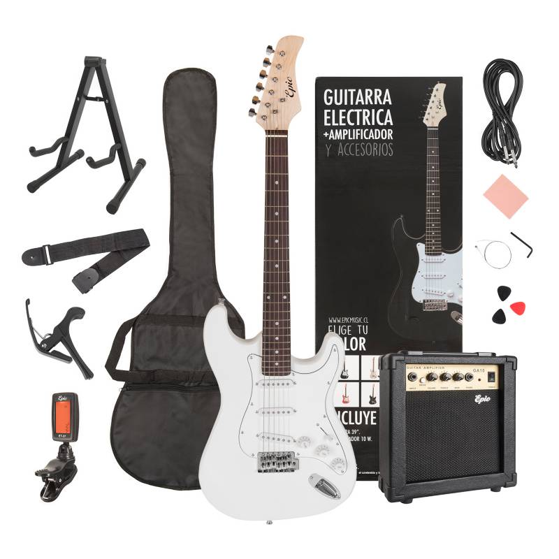 EPIC - Pack Guitarra Electrica mas amplificador White