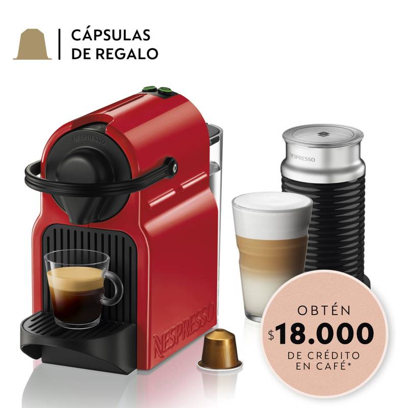 NESPRESSO Cafetera Inissia C40 Y Espumador De Leche Nespresso