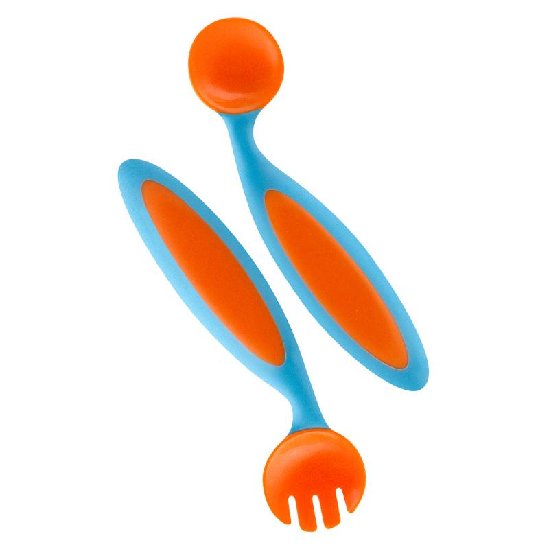 Boon - Boon Set Cuchara y Tenedor Moldeables Bicolor