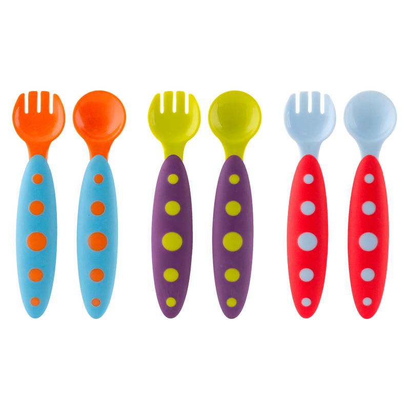 Boon - Set de 3 Tenedores y 3 Cucharas de Colores
