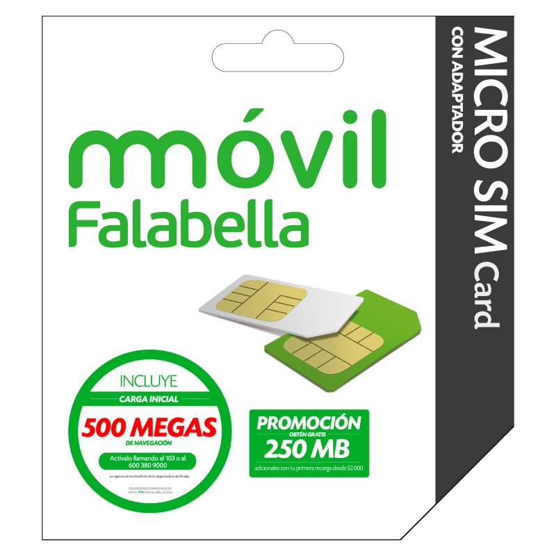 MOVIL FALABELLA - Micro Sim Card con Adaptador Kit