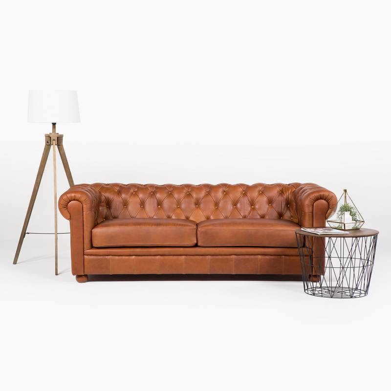 Roberta Allen Sofa 3 Cuerpos Cuero Chester Falabella Com