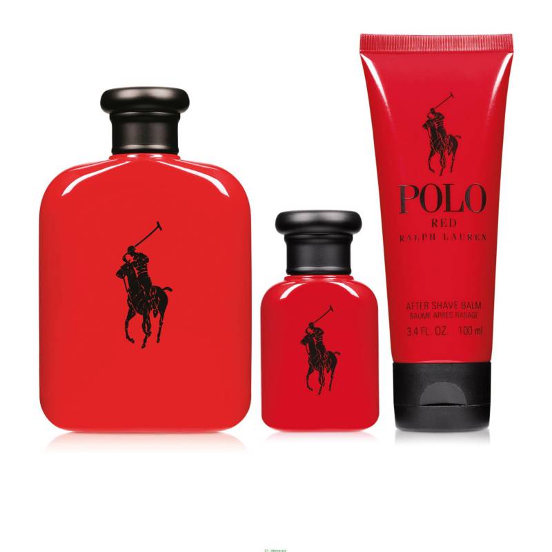 RALPH LAUREN - Set Perfume Hombre Polo Red EDT 125 ml + 40 ml + After Shave Ralph Lauren