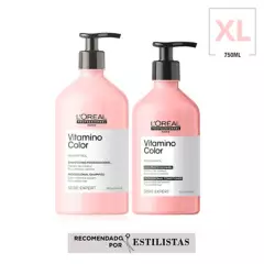 LOREAL PROFESSIONNEL - Set Dupla XXL Cuidado del Color Vitamino Color Shampoo 750ml + Acondicionador 500ml Loreal Professionnel