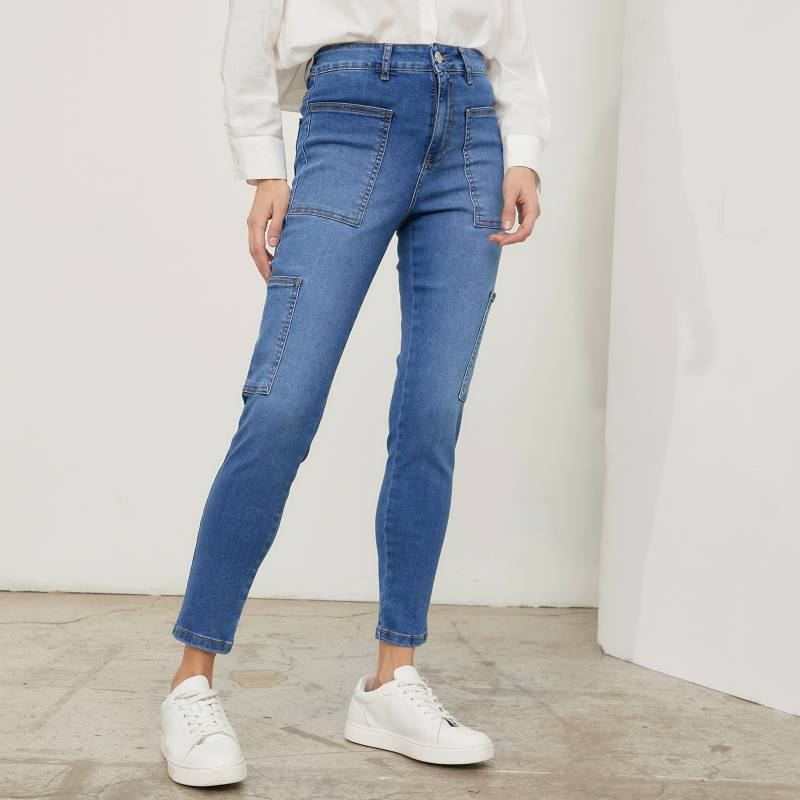 Jeans Slim Tiro Alto Mujer Basement