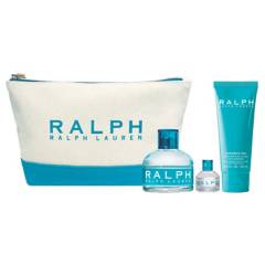 RALPH LAUREN - Set Perfume Mujer Ralph Edt 100Ml + 7Ml + Body Lotion + Cosmetiquero  Polo Ralph Lauren
