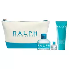 RALPH LAUREN - Set Perfume Mujer Ralph EDT 100Ml + 7Ml + Body Lotion + Cosmetiquero Polo Ralph Lauren