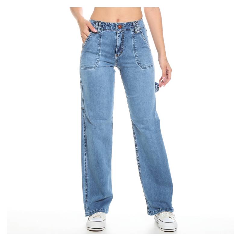 Jeans Cargo Tiro Alto Mujer Wados