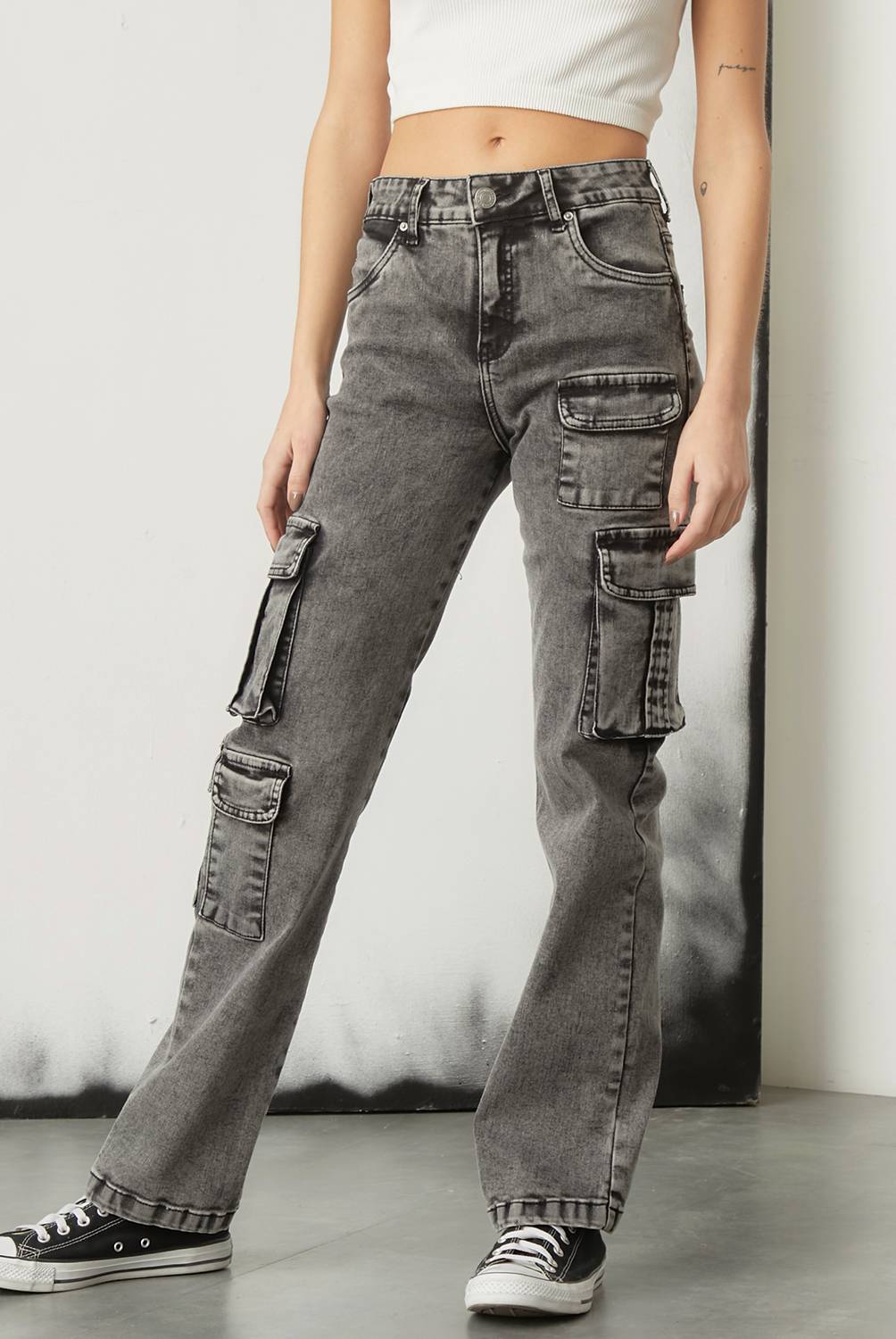 AMERICANINO - Americanino Jeans Cargo Tiro Medio Algodón Mujer