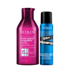 REDKEN - Set Cuidado del Color Cabellos Tinturados Color Extend Magnetics Shampoo 500 ml + Dry Shampoo 150 ml Redken