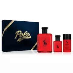 RALPH LAUREN - Set Perfume Hombre Polo Red EDT 125Ml + 40Ml + Desodorante 75 Gr Polo Ralph Lauren