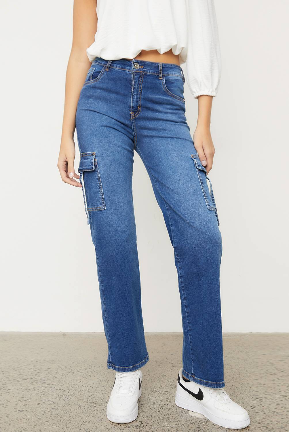 SYBILLA Jeans Cropped Tiro Alto Mujer Sybilla