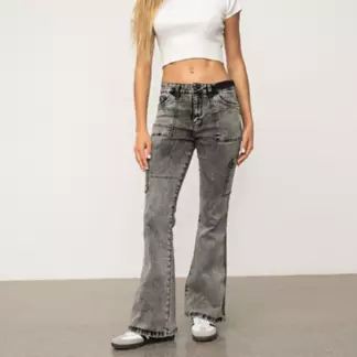 SYBILLA - Jeans Flare Tiro Alto Mujer Sybilla