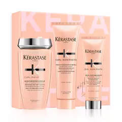 KERASTASE - Set Hidratación Cabello Rizado Curl Manifesto Shampoo 250ml +  Acondicionador 250ml + Crema 150ml Kérastase