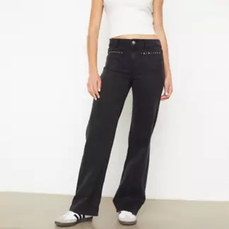 SYBILLA - Jeans Wide Leg Tiro Alto Algodón Mujer Sybilla