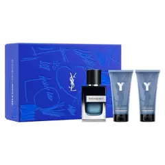 YVES SAINT LAURENT - Set Perfume Hombre Y Eau de Parfum 60ml + After Shave 50ml + Gel de Ducha 50ml Yves Saint Laurent
