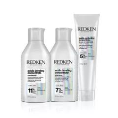 REDKEN - Set Abc Reparación Total Cabello Dañado Acidic Bonding Concentrate Shampoo 300Ml + Acondicionador 300Ml + Tratamiento Leave-In 150Ml Redken