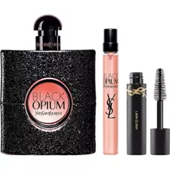 YVES SAINT LAURENT - Set Perfume Mujer Black Opium EDP 90ml + 10ml + Mini Lash Clash Yves Saint Laurent