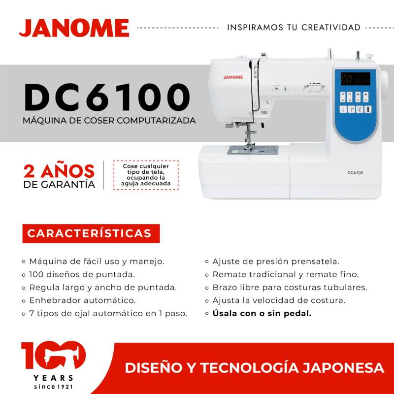 Máquina de Coser DC6100 – Janome