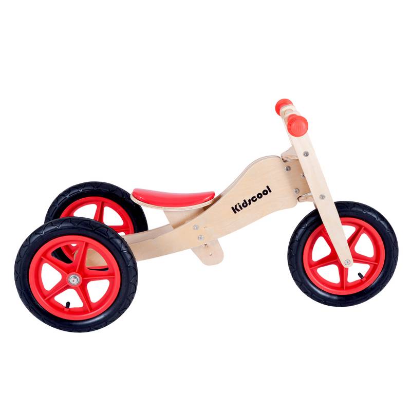 Kidscool - Triciclo Madera 2 En 1 Rojo