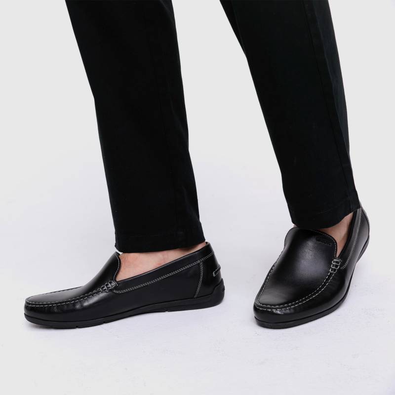 GEOX - Zapato Casual Hombre Cuero Negro