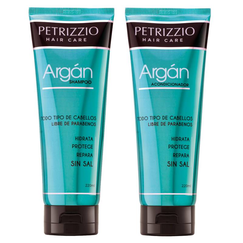 PETRIZZIO - Set Hidratación Pelo dañado Shampoo + Acondicionador Argán de 220 ml c/u