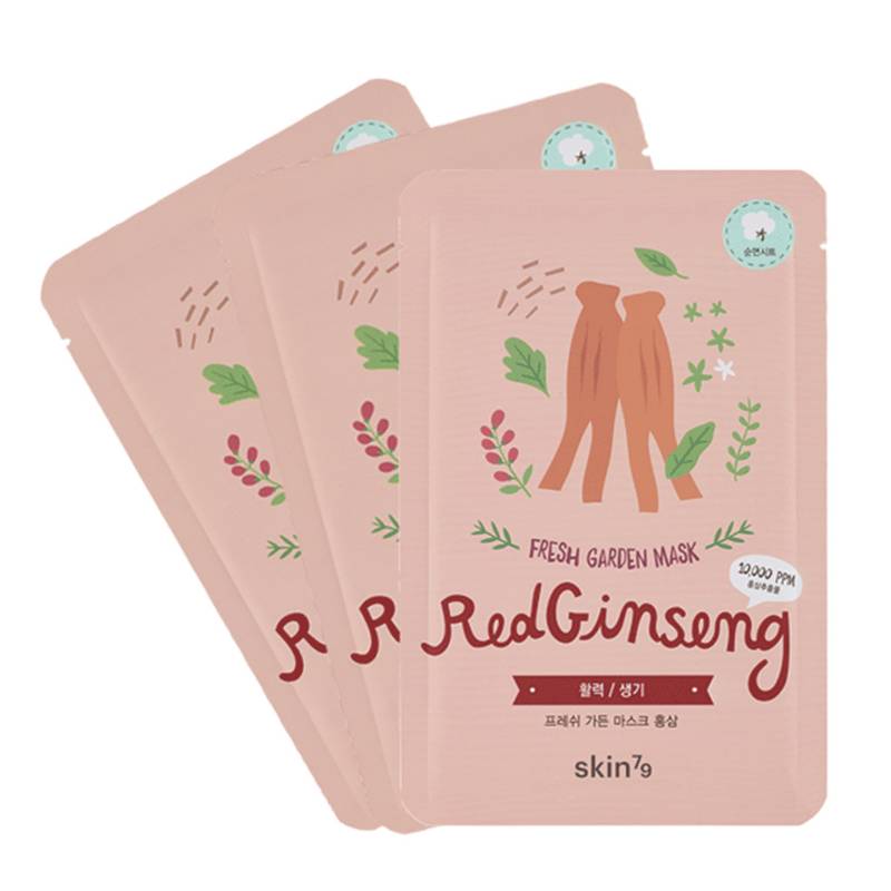 Skin79 - Pack 3 Mascarillas Hidratantes Fresh Garden - Red Ginseng