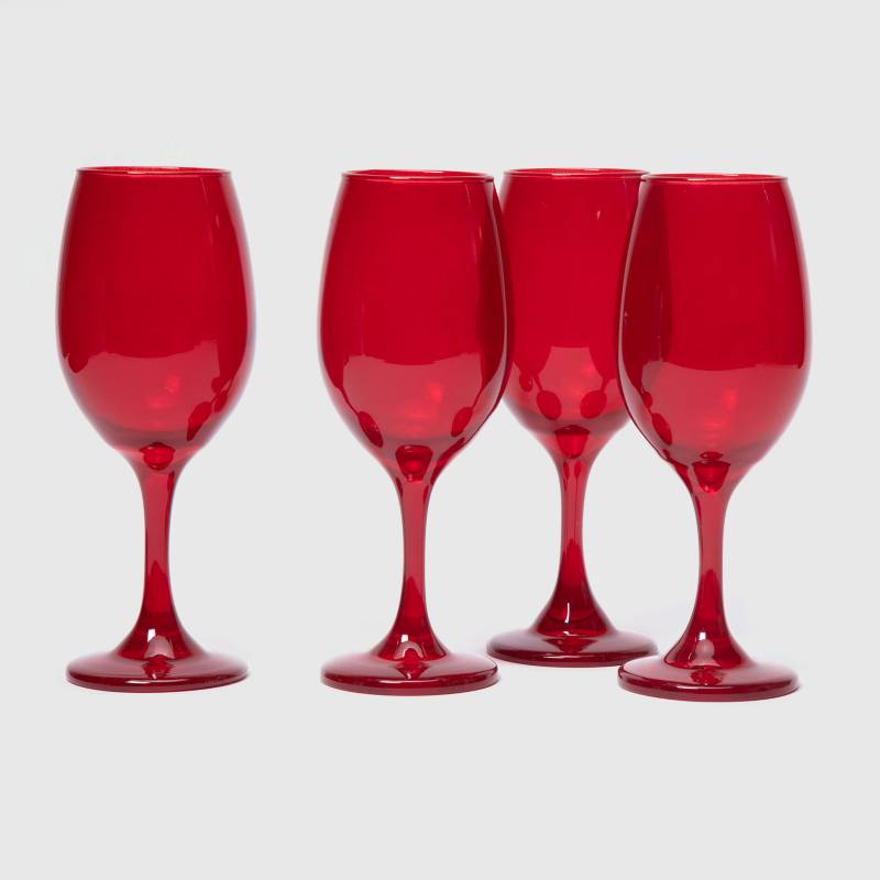 MICA - Set 4 Copas Vino Tinto Roja