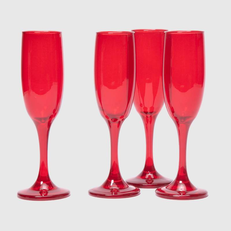 MICA - Set 4 Copas Champagne Roja  