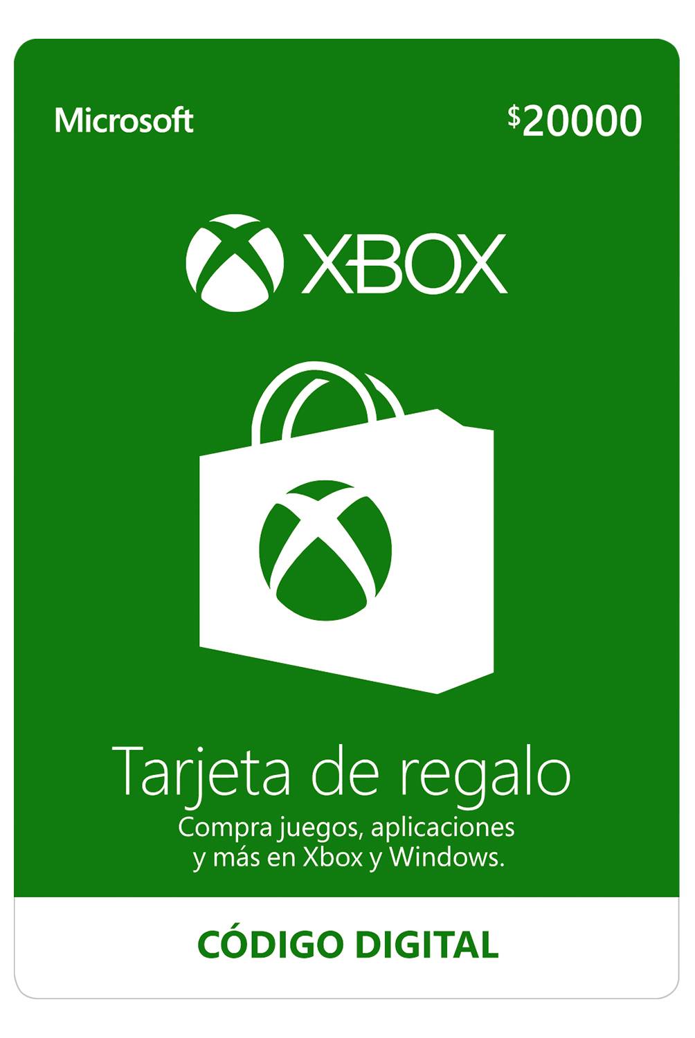 MICROSOFT - Tarjeta de Regalo Xbox 20.000: Código Digital
