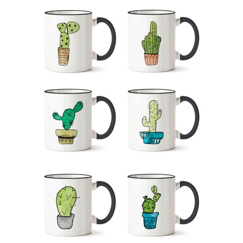 PAPER HOME - Set x 6 Tazas Cactus