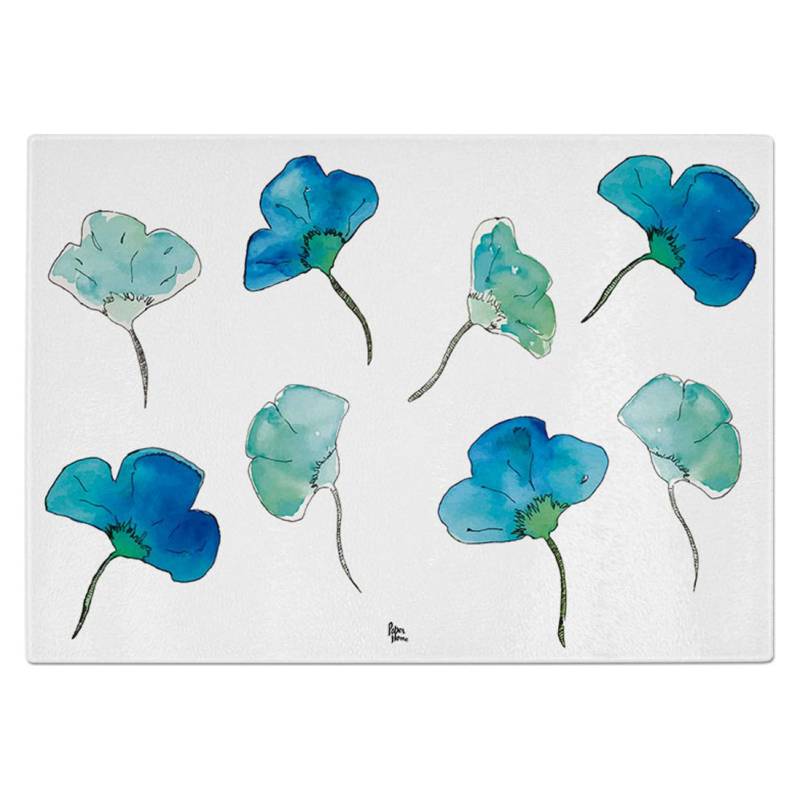 PAPER HOME - Tabla de Vidrio Chica Flores Azules