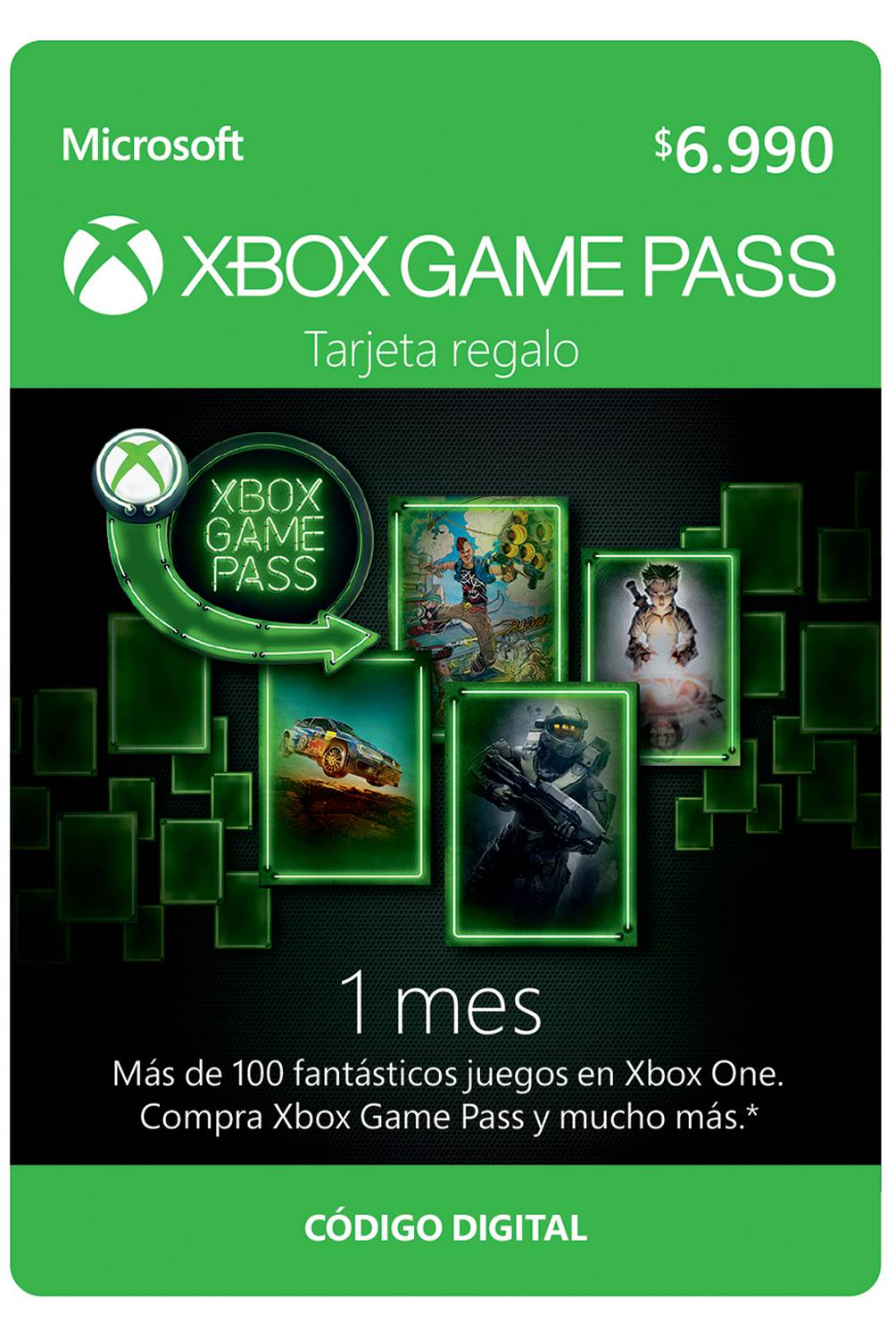 Microsoft - Xbox Game Pass 1 Mes: Código Digital Microsoft