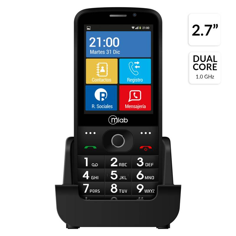 MLAB - Celular Senior Smart SOS Phone Negro