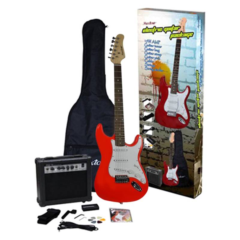 Maxtone - Pack de Guitarra Eléctrica Color Rojo