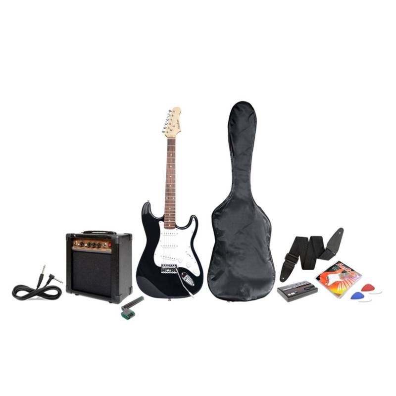 Maxtone - Pack de Guitarra Eléctrica Color Negro