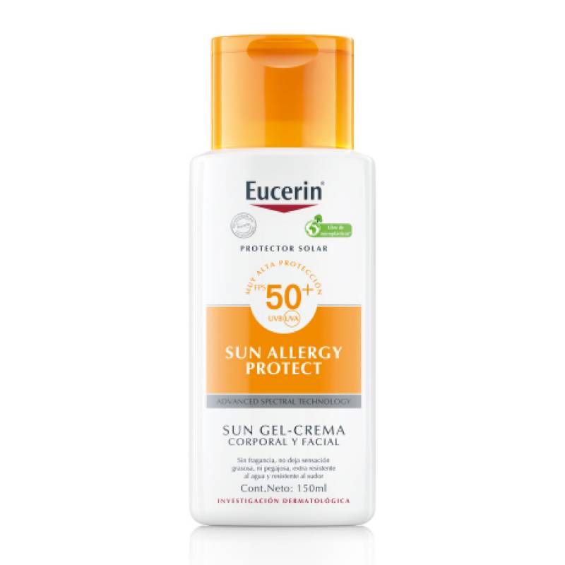 EUCERIN Protector solar crema gel para alergias solares FPS50 150 ml ...