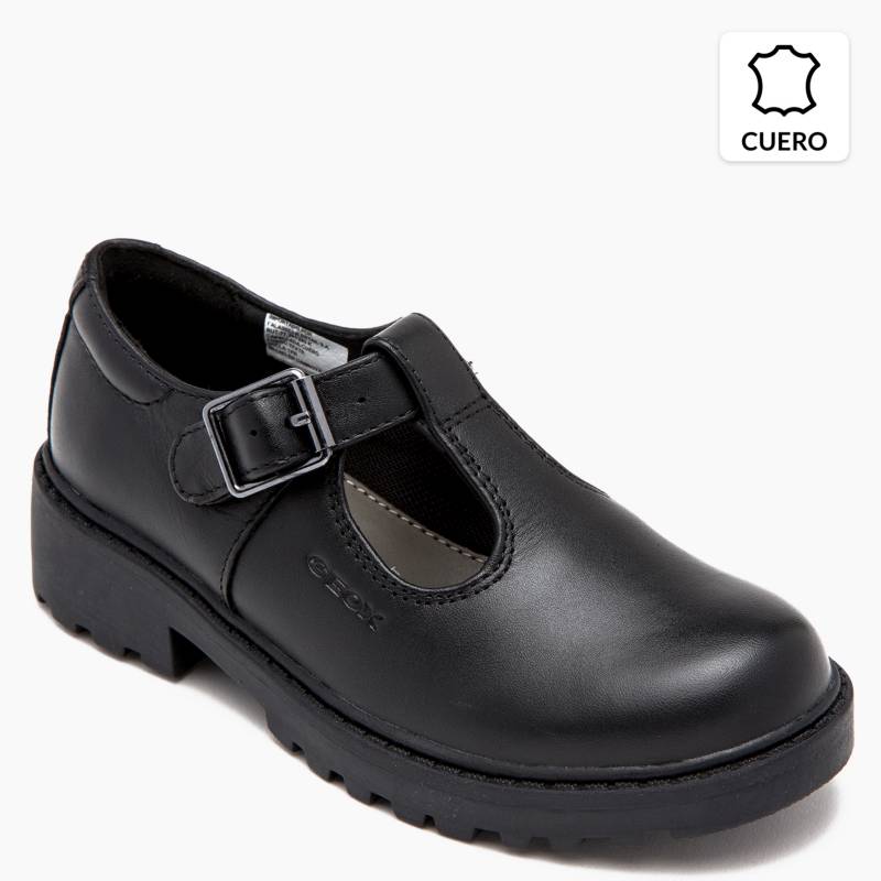 GEOX - Zapato Escolar Niña Cuero Negro