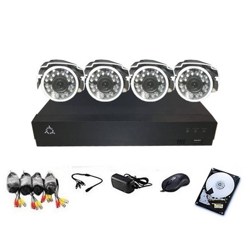 CLEVERWAY - Kit Dvr 4 Canales + 4 Camaras Ahd 720P + Disco 1Tb