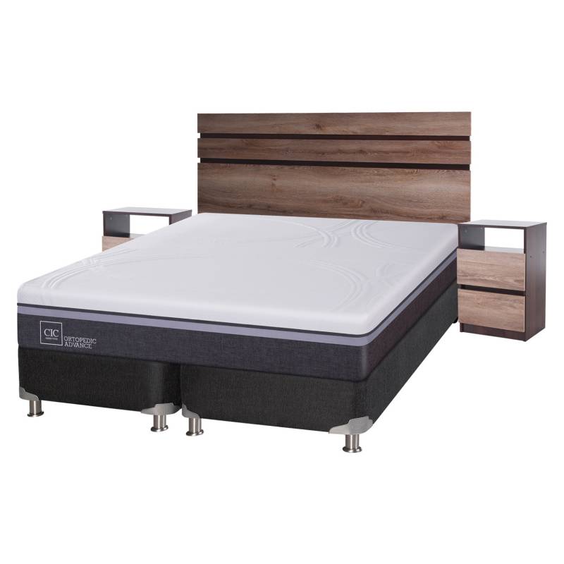 CIC - Box Spring Ortopedic Advance King + Muebles Ares Cic