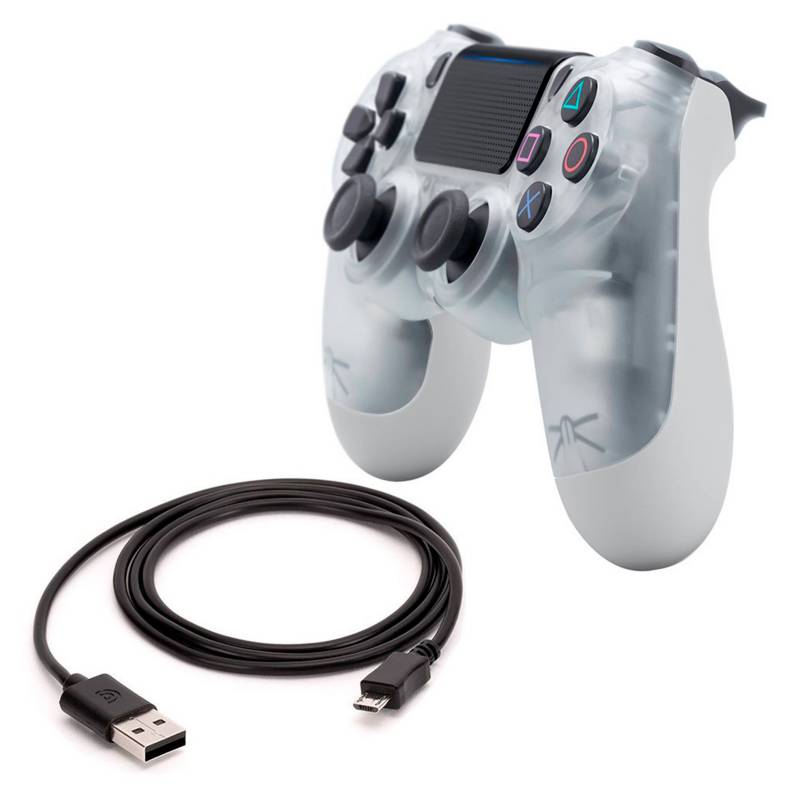 SONY - PS4 Control Dualshock 4 Crystal con Cable Carga
