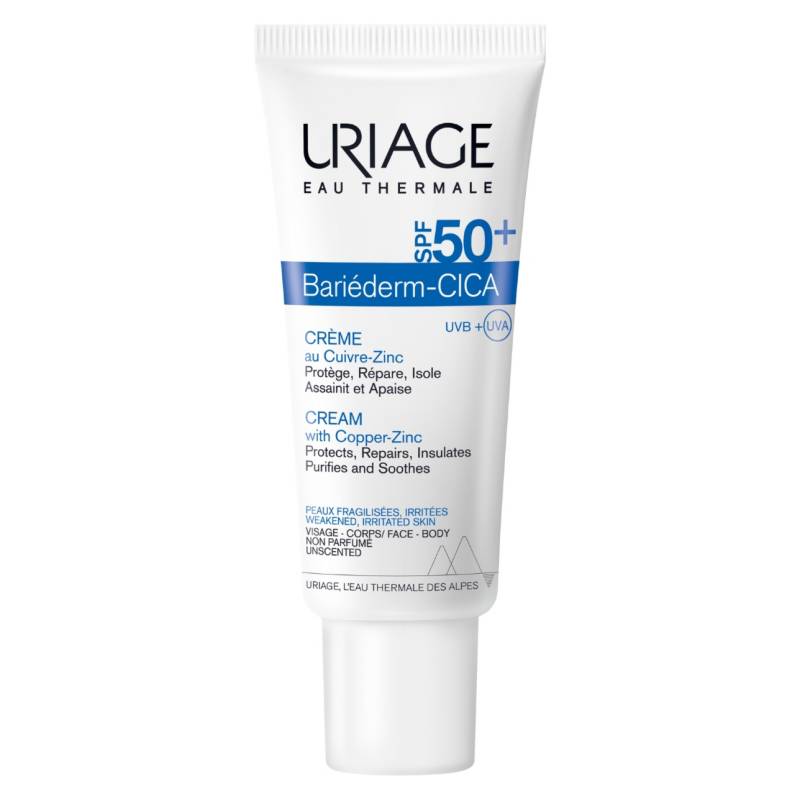 URIAGE - Bariéderm-CICA Crema Reparadora con Cobre y Zinc SPF50+ 40ml de Uriage