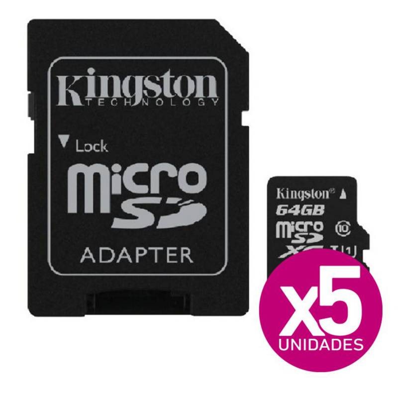 KINGSTON - Tarjeta de memoria Kingston 64GB Clase 10 X5 UNID