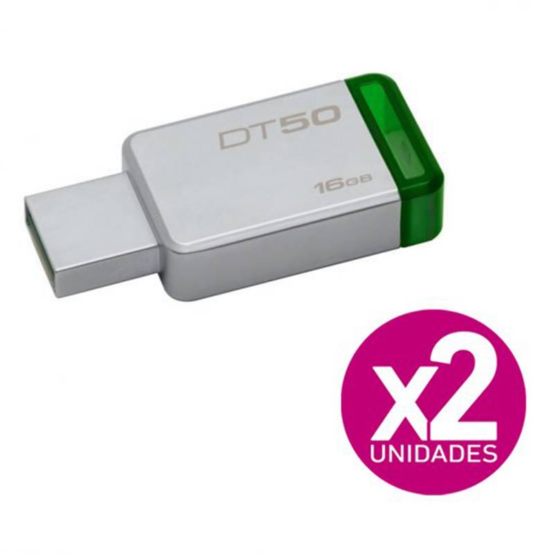 KINGSTON - Pendrive Kingston 16GB USB 3.0 DT50 X2 UNIDADES