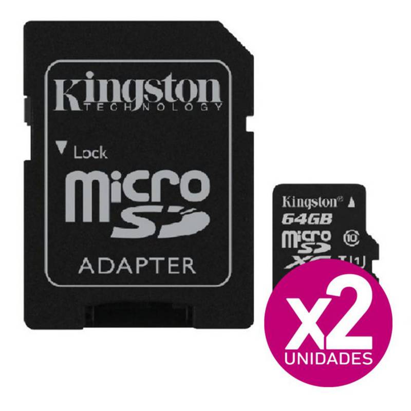 KINGSTON - Tarjeta de memoria Kingston 64GB Clase 10 X2 UNID